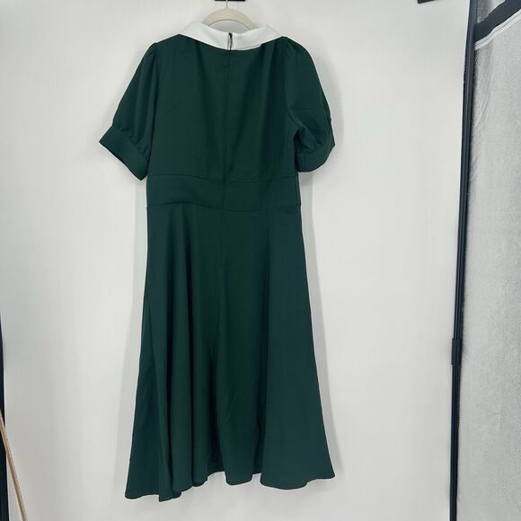 ALEXIA ADMOR Green Azure Emery A-Line Midi Dress Womens Size 12 Retro Pin up - Picture 3 of 14